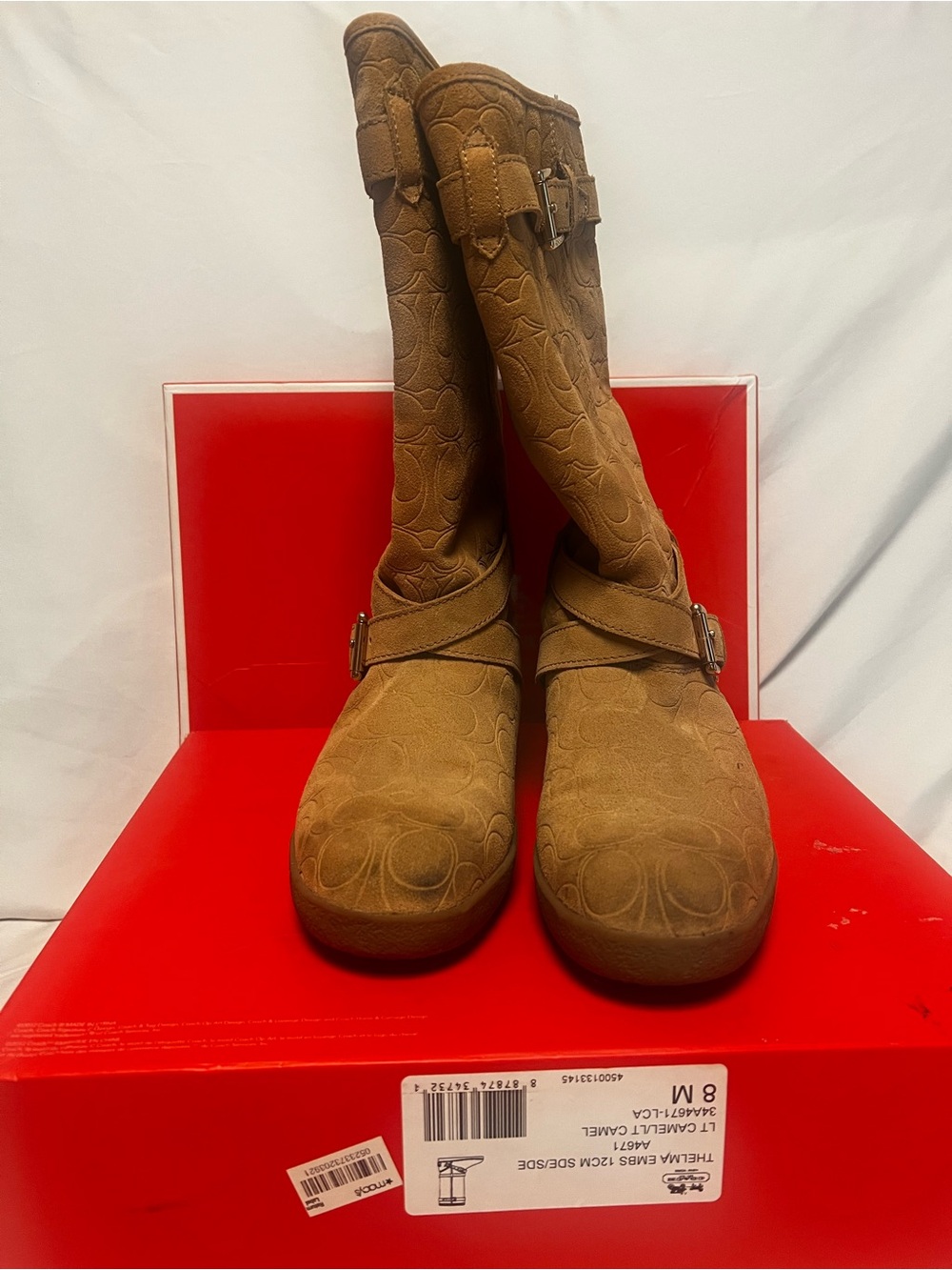 Coach Thelma EMBS Suede Winter Boots Sz 8